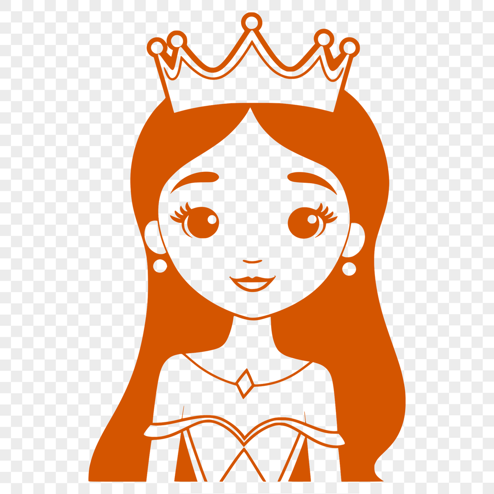 A royalty-inspired female character designed as vector art for digital and print use.