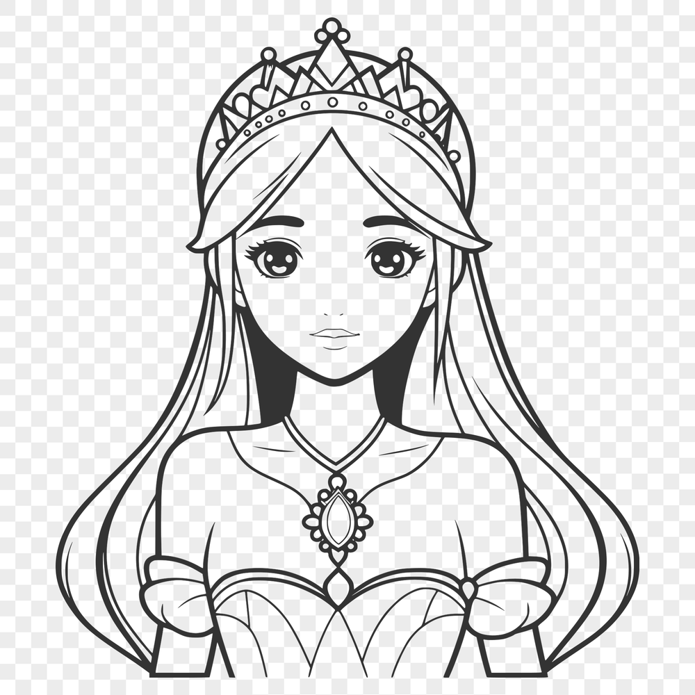An SVG vector graphic design featuring a royalty-inspired girl character.