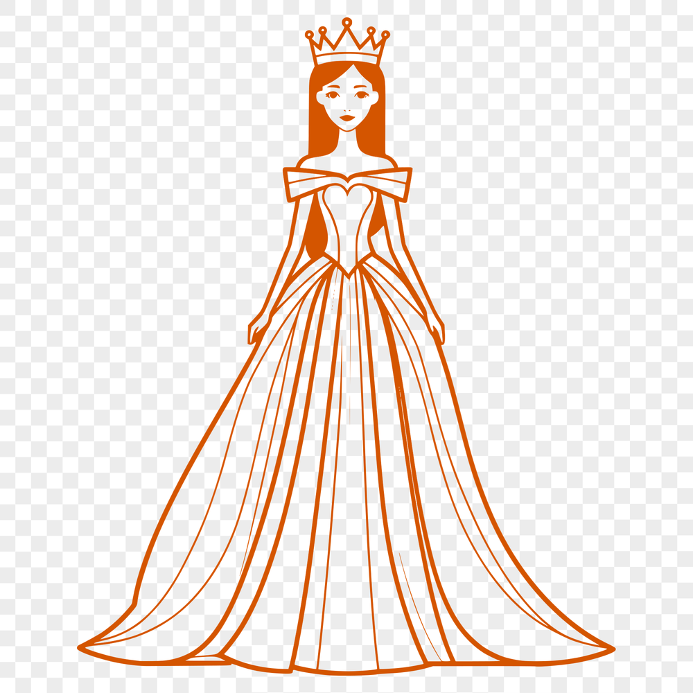 Royal Princess Vector Character A young girl princess character designed as vector art for digital use.