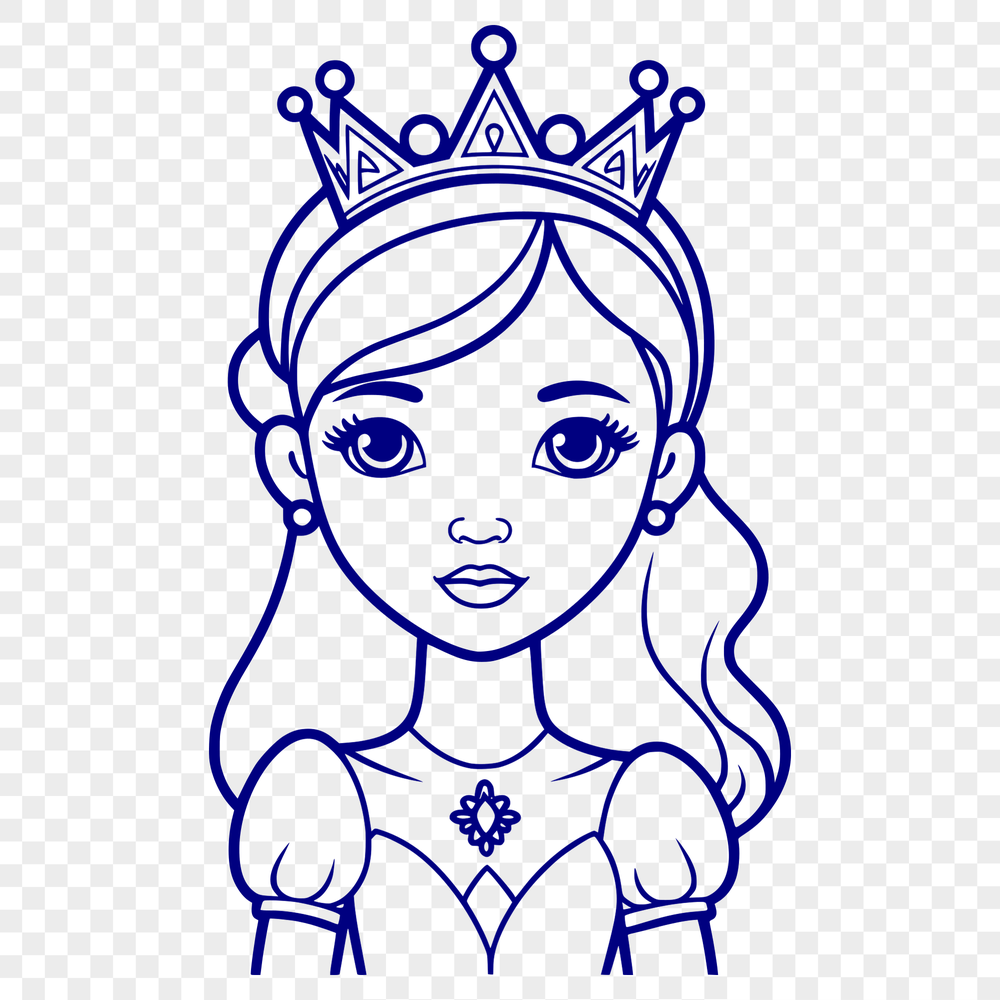 Regal Young Princess A royalty-free illustration of a young female princess in a traditional royal gown.