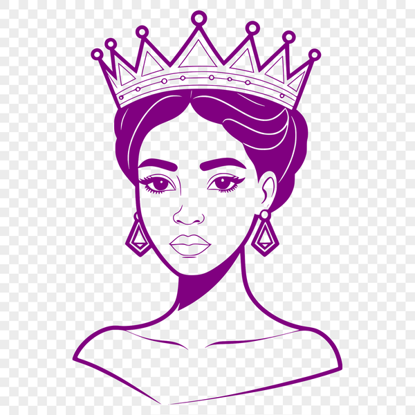 A female royal figure in medieval attire, suitable for vector art designs.