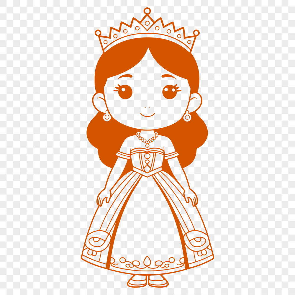 Royal Portrait SVG Design A vector graphic design featuring a portrait of a girl dressed as royalty.