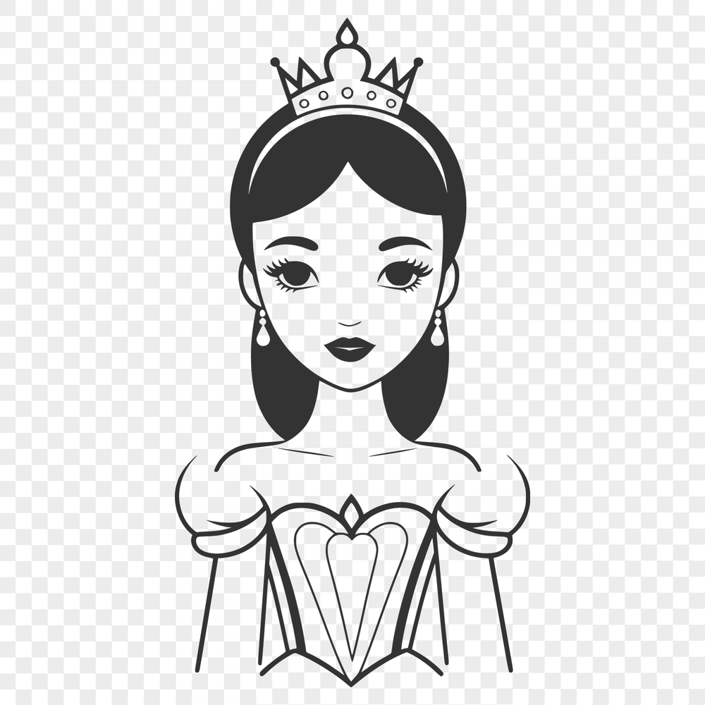 A royalty-free illustration of a female character in a regal outfit.