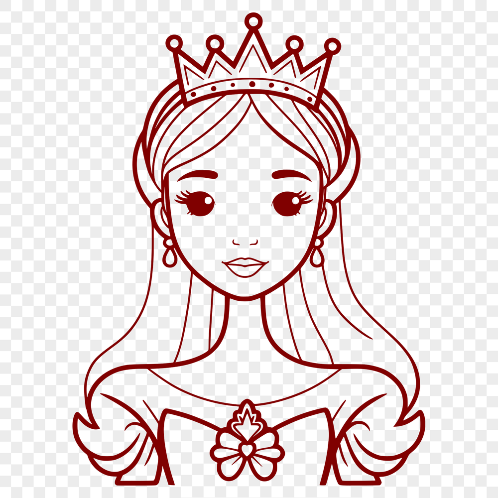 Medieval Princess Design Vector A digital illustration of a young female princess in a medieval-inspired setting.