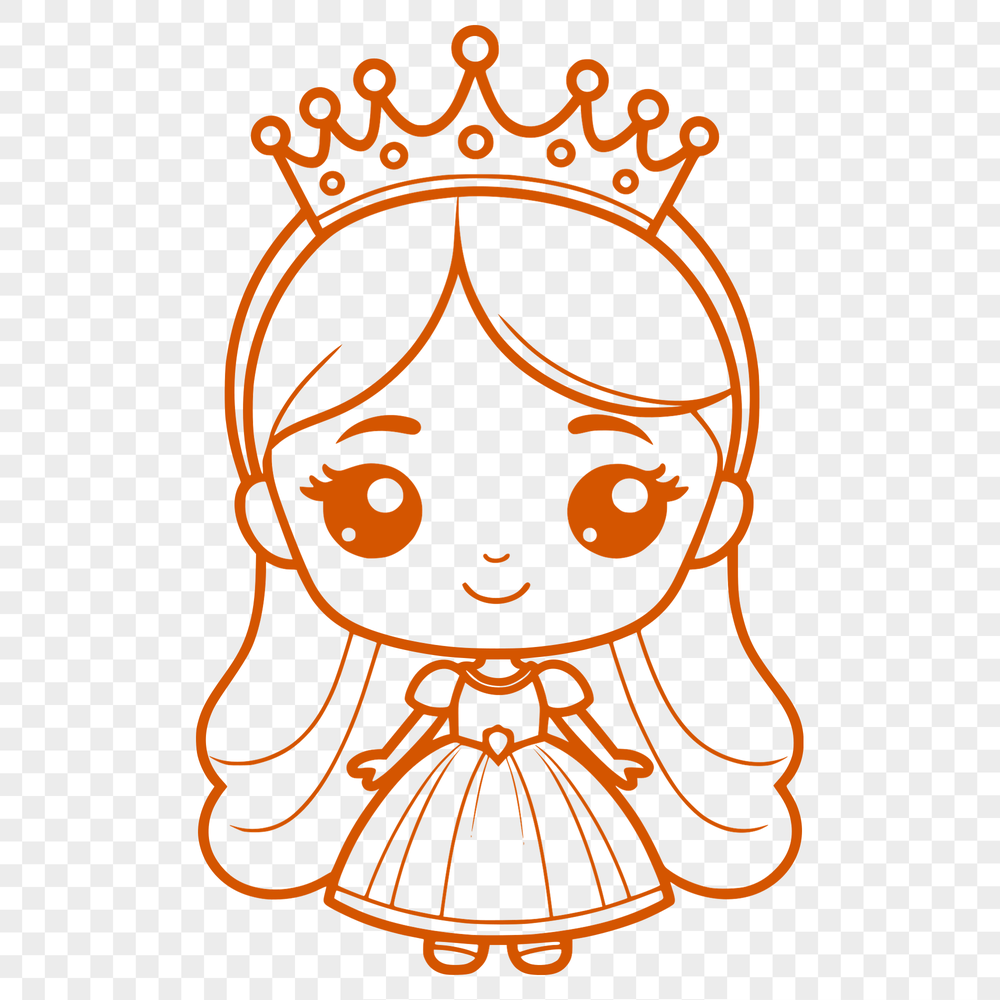 A young female character in royal attire with a crown and wand.