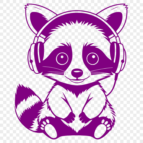 Raccoon in Style Illustration A vector illustration of a raccoon wearing headphones.