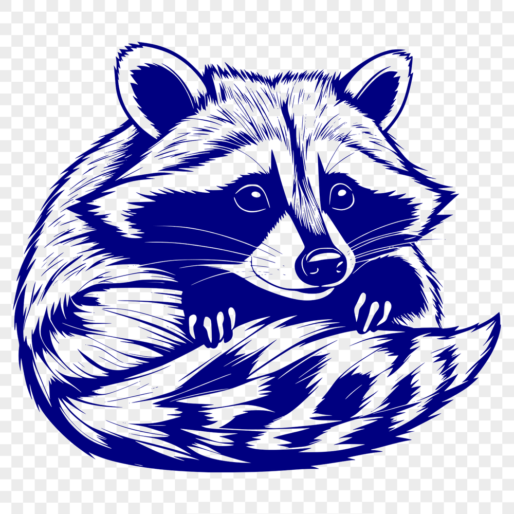 Free SVG Animal Art Download A detailed illustration of a raccoon in vector format.
