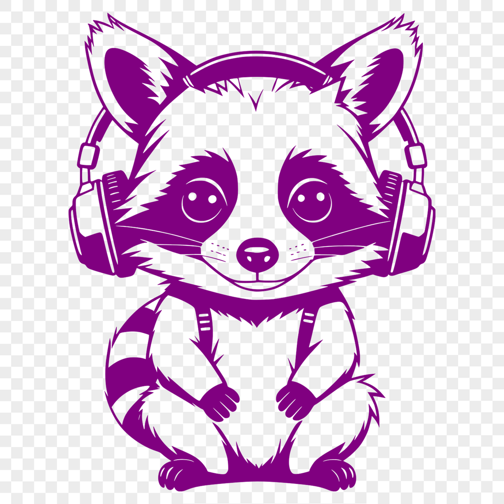 Vector Wildlife Design Asset A vector illustration of a raccoon in a neutral pose, suitable for various design projects.