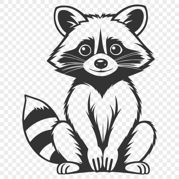 Raccoon Clip Art SVG An SVG graphic representation of a raccoon suitable for digital design projects.