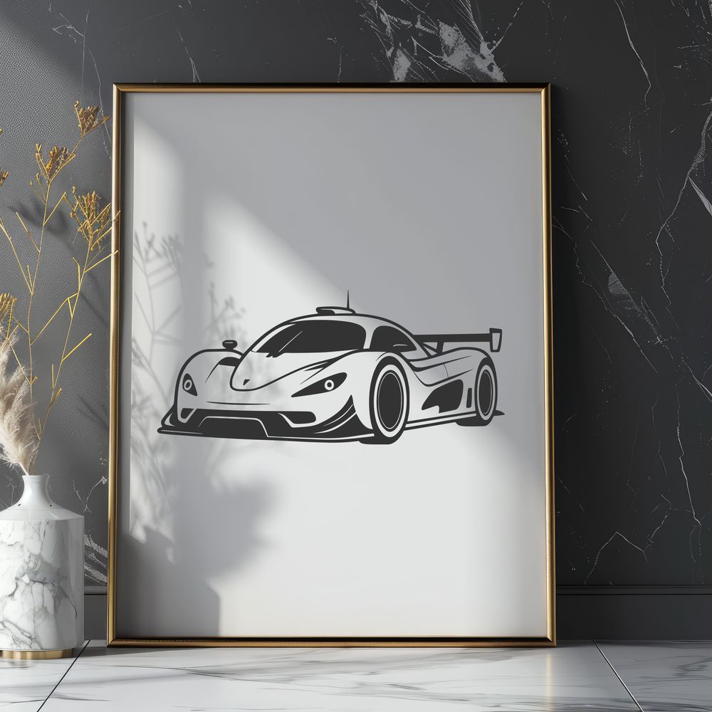 High-Speed Vector Car Design Racing Car Design: A vector illustration of a sleek racing vehicle.