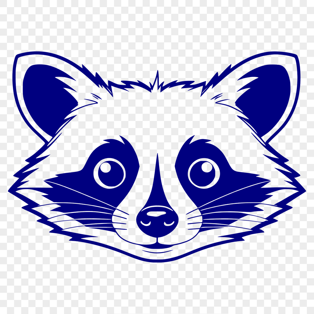 Simple Raccoon Illustration for Digital Crafting A vector illustration of a raccoon with a simple design, ideal for digital cutting machines or laser cutters.