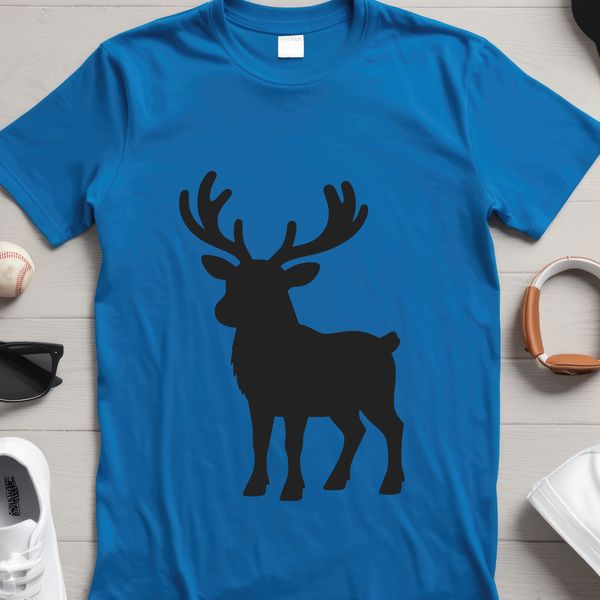 SVG vector illustration of a reindeer in festive winter scene.