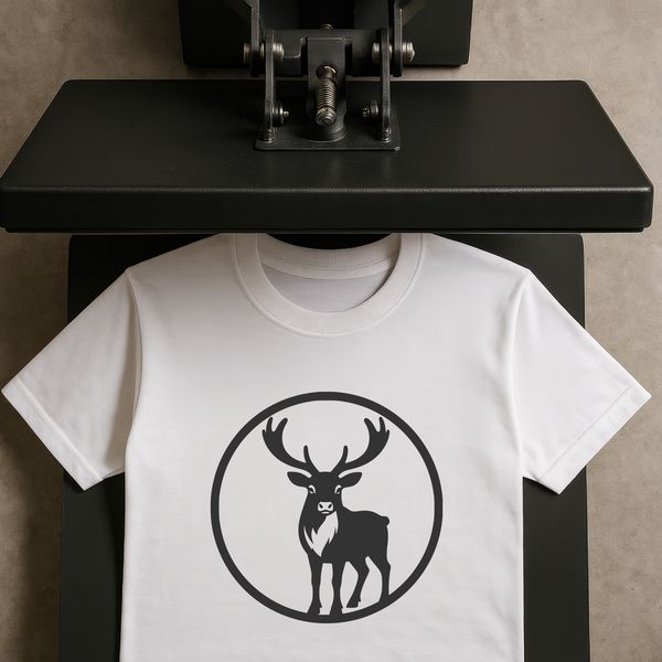 A vector illustration of a reindeer in a festive holiday setting.