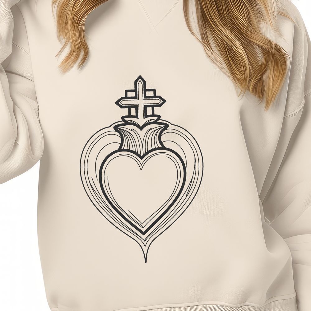 Beautiful Sacred Heart Icon A simple illustration of the Sacred Heart, suitable for vector-based designs.