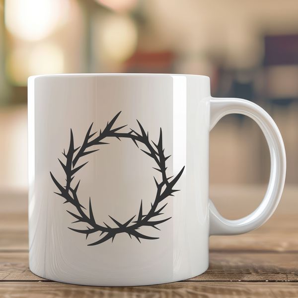 Crown of Thorns Icon in Stylized Design An SVG icon featuring a stylized depiction of the Crown of Thorns, suitable for various design applications.