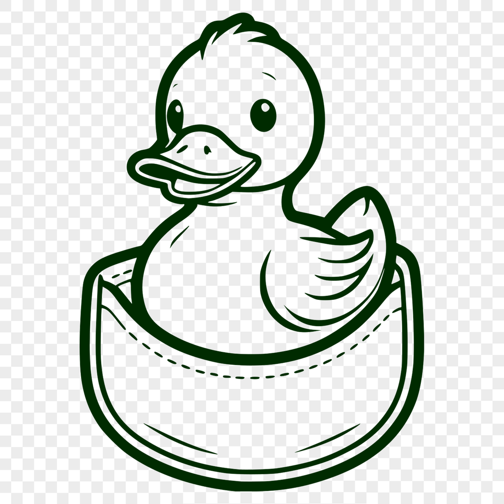 Quacking Cute Vector Bird Design An outline design of a duck suitable for cutting or laser engraving projects.