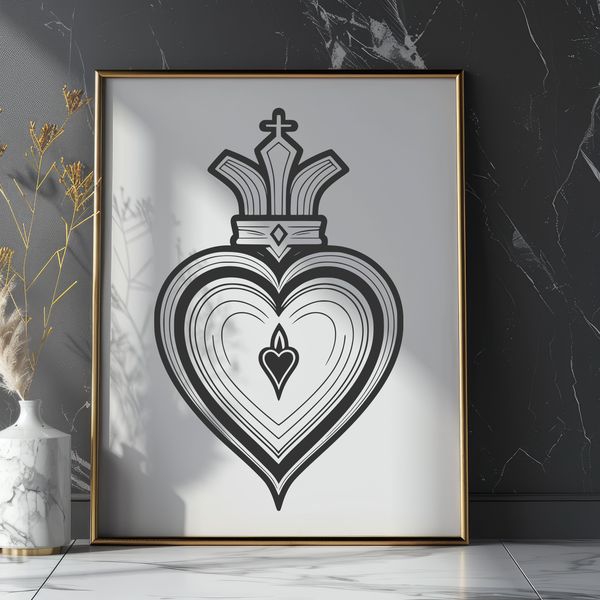 Sacred Heart Symbol Vector Illustration A vector illustration of the Sacred Heart symbol, suitable for various design applications.