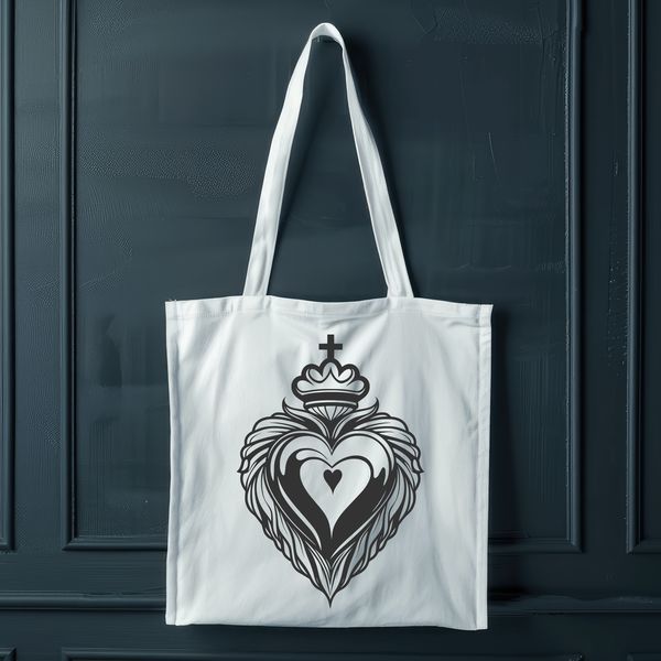Sacred Heart Icon Vector Art A detailed vector illustration of the Sacred Heart icon, suitable for use in graphic design projects.