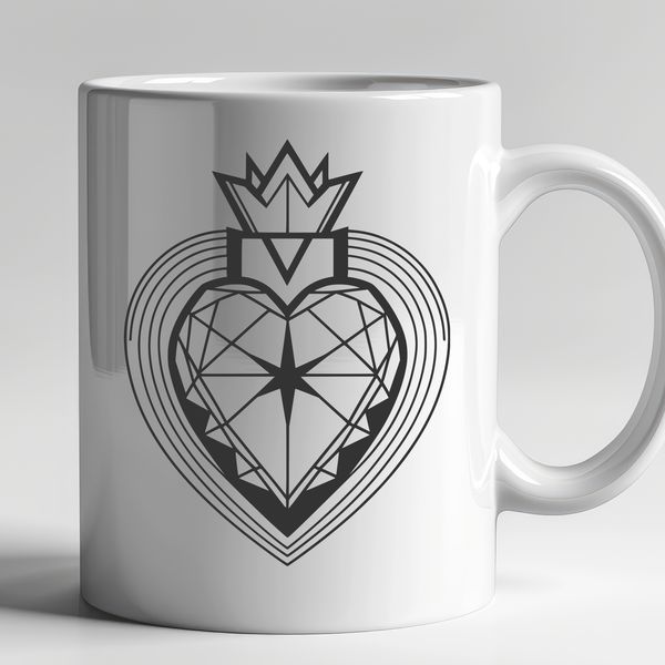 Beautiful Sacred Heart Design for Cutting Machines A detailed illustration of the Sacred Heart, suitable for vector art and cutting machine designs.