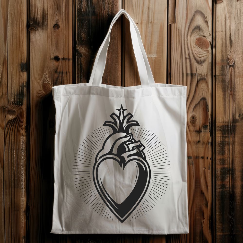 Sacred Heart Symbol SVG Illustration A stylized vector image of the Sacred Heart symbol in bold lines and vibrant colors.