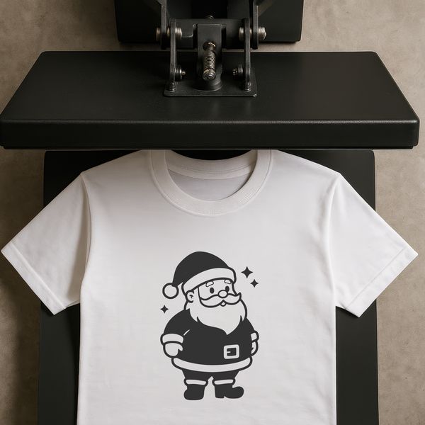 A classic illustration of Santa Claus in silhouette form, suitable for digital designs and crafts.