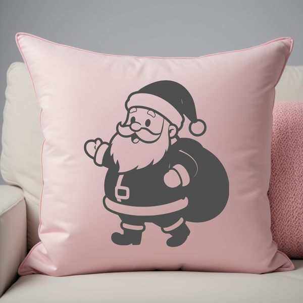 A vector illustration of Father Christmas in a festive holiday scene.