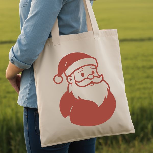 An SVG silhouette of Father Christmas with a cheerful winter theme.