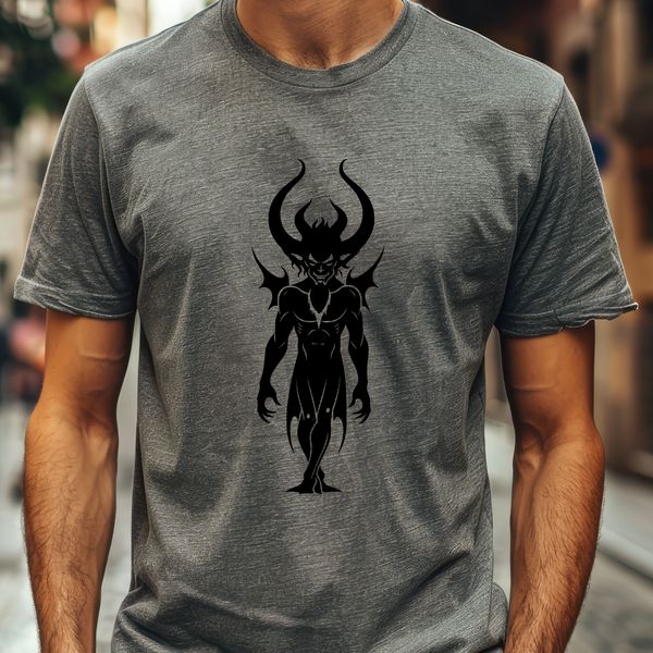 Silhouette of Evil A symbolic representation of the devil in black silhouette.