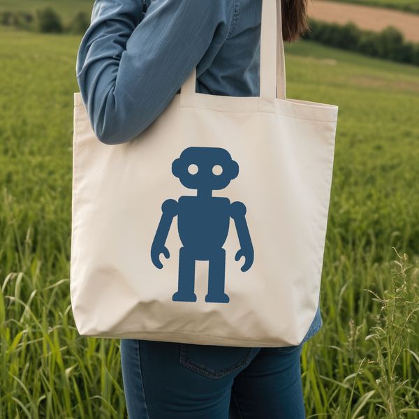 A minimalist sci-fi robot illustration created in SVG format for commercial and personal use.