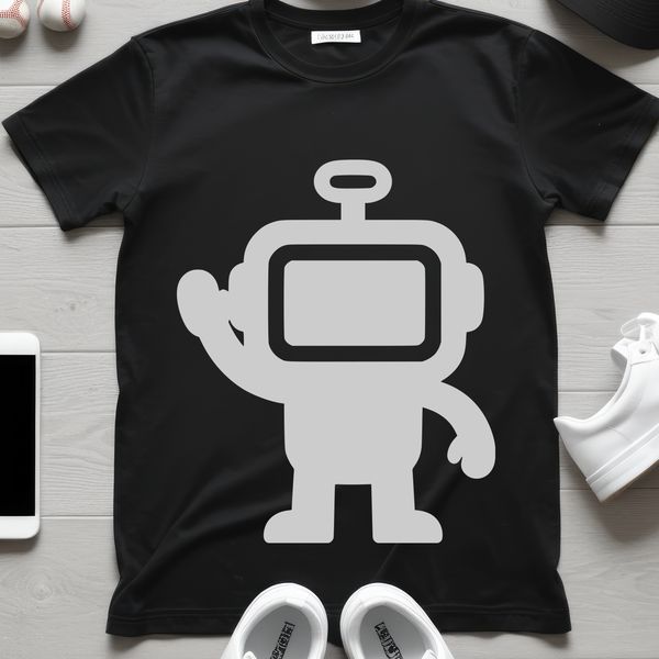 A futuristic robot illustration designed for commercial use, available in vector format for easy editing and customization.