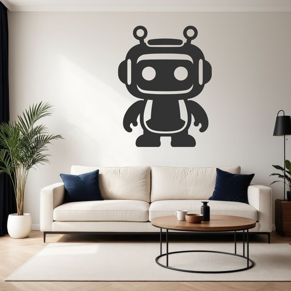 A futuristic robotic figure designed with clean lines and minimalist style.