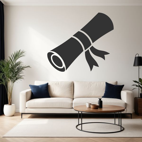 A detailed illustration of a graduation diploma or scroll in vector format.