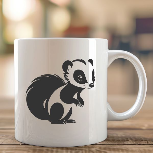 Free Wild Animal Vector Image A stylized illustration of a skunk in its natural habitat.