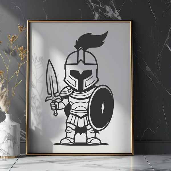 Silhouette of a Spartan Soldier Ancient Greek warrior silhouette in vector format.