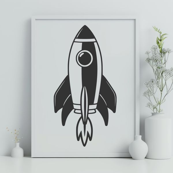 Rocket Ship Illustration Graphic design of a rocket ship with details and controls