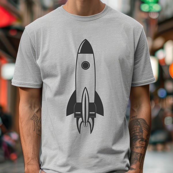 Galactic Explorer Spacecraft Design Detailed design of a rocket ship with sleek lines and metallic details.
