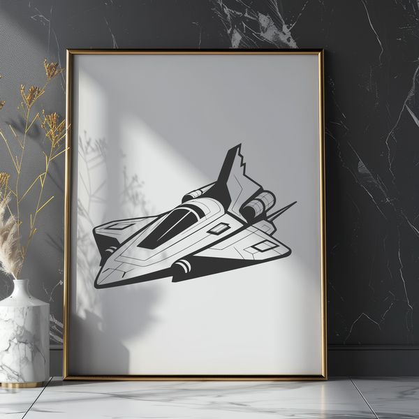 Space Age Design SVG Icon Spacecraft illustration in vector format for digital design and cutting machine applications