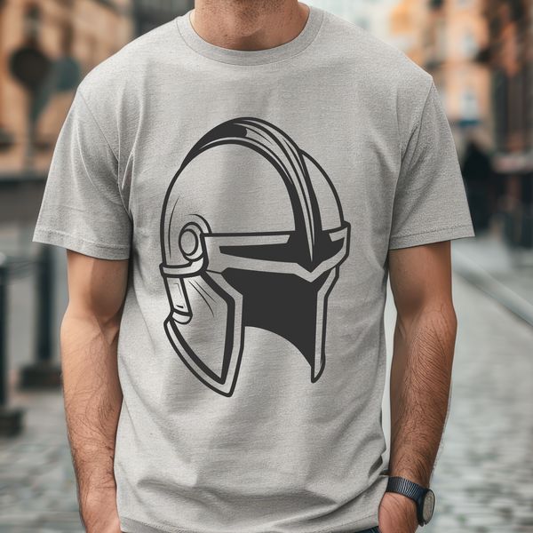 Honor and Victory Vector Ancient Greek warrior silhouette with helmet, ideal for vector art and cutting machine designs.