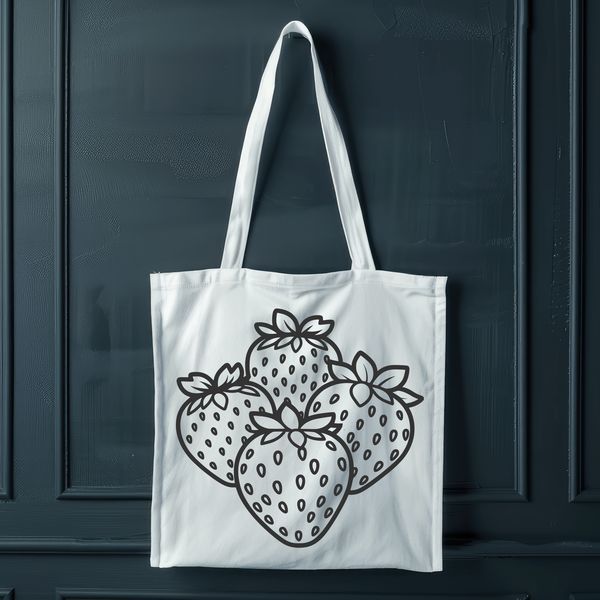Realistic Strawberry Graphic An SVG graphic of a single strawberry fruit with detailed texture and realistic appearance.