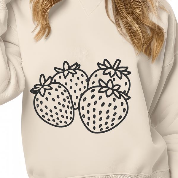 Simple Strawberry Design Vector A simple illustration of a strawberry fruit with seeds.