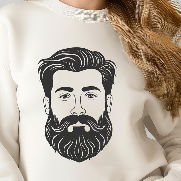 Bearded Gentleman Silhouette A simple illustration of a bearded male figure in a neutral pose.