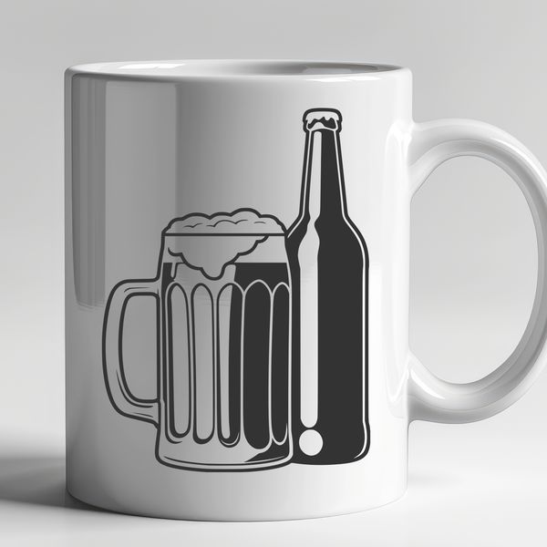 Beautiful Beer Graphic Design SVG File A vector illustration of a glass filled with beer, perfect for designing custom labels or marketing materials.