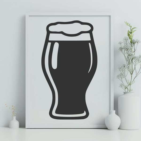 Foamy Beer Illustration A digital illustration of a glass containing a foamy beer.