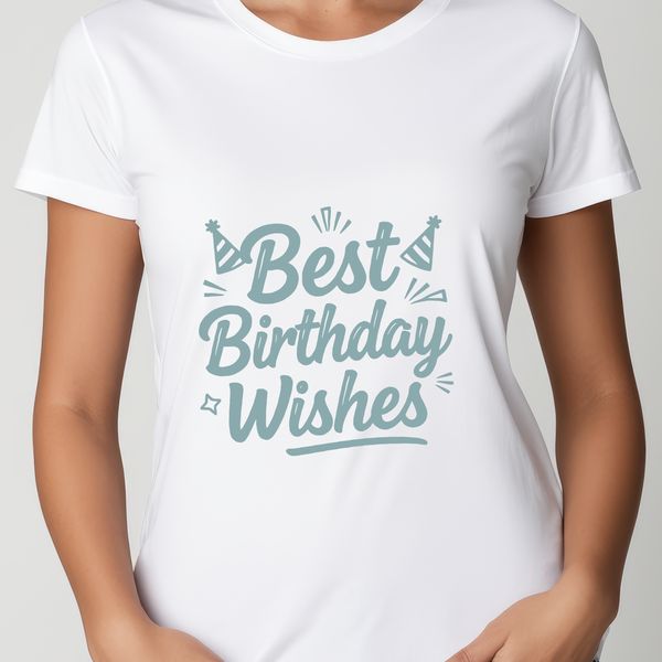 A vector graphic illustration of a happy birthday message in bold, colorful letters.