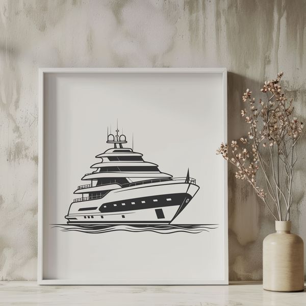 Simple Boat Diagram Vector Art A diagram of a sailing boat with its hull and sail illustrated in 2D vector format.
