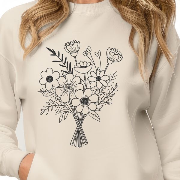 Colorful Floral Arrangement SVG A colorful bouquet of flowers with various shapes and sizes.