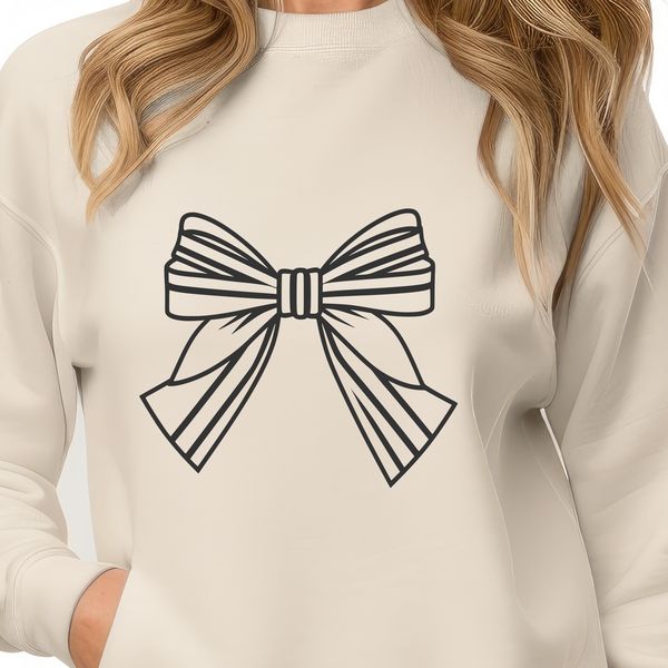 Vector Bow Design for Crafting A simple bow design in vector format, ideal for cutting machines and crafting.
