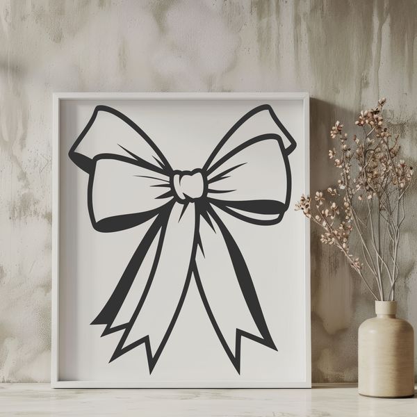 Simple Red Ribbon Decoration A simple red ribbon bow with rounded ends, suitable for various occasions including Christmas and birthdays.