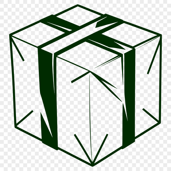 Simple Rectangular Box Design A simple 2D representation of a rectangular box made from vector lines and shapes.