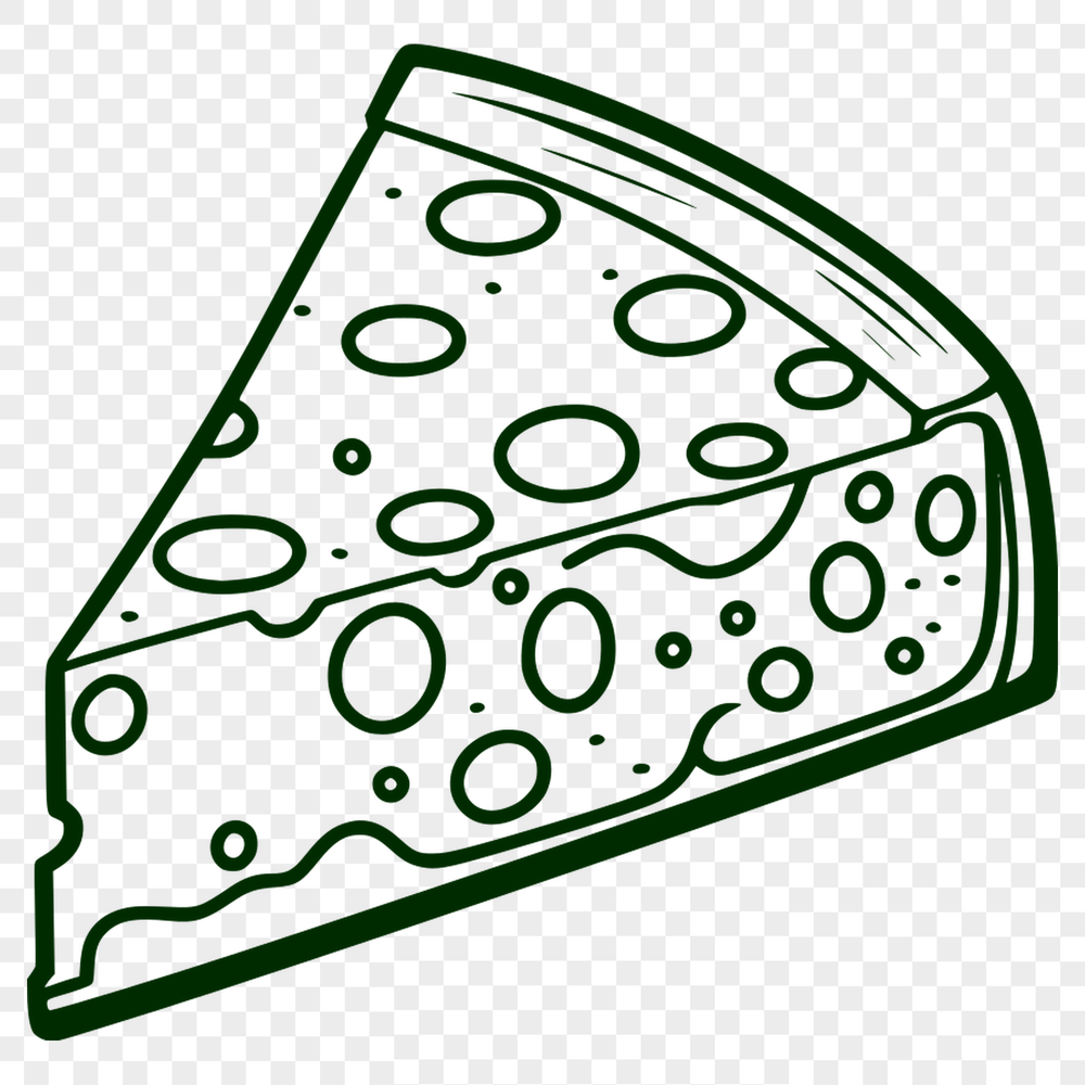 A graphic representation of a block of cheese created using scalable vector graphics (SVG).